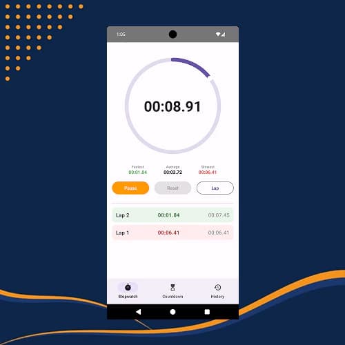 Aplikasi Stopwatch Android AAB APK Siap Publish - Custom Nama & Icon + Keystore. — gambar 3